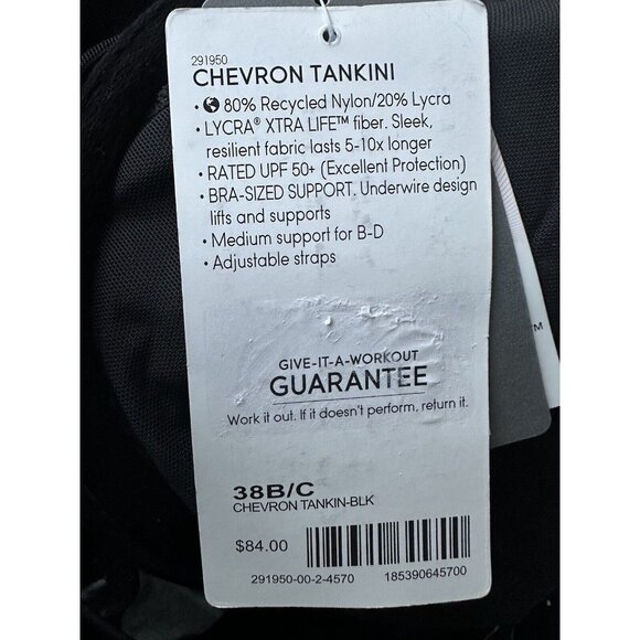 NWT Athleta 38 B / C Chevron Blousy Tankini Top Swim Top Swimsuit Top - Picture 7 of 9